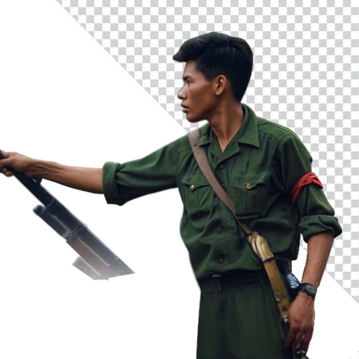 Hình ảnh người lính Việt Nam mặc đồ quân đội - File PNG chất lượng cao