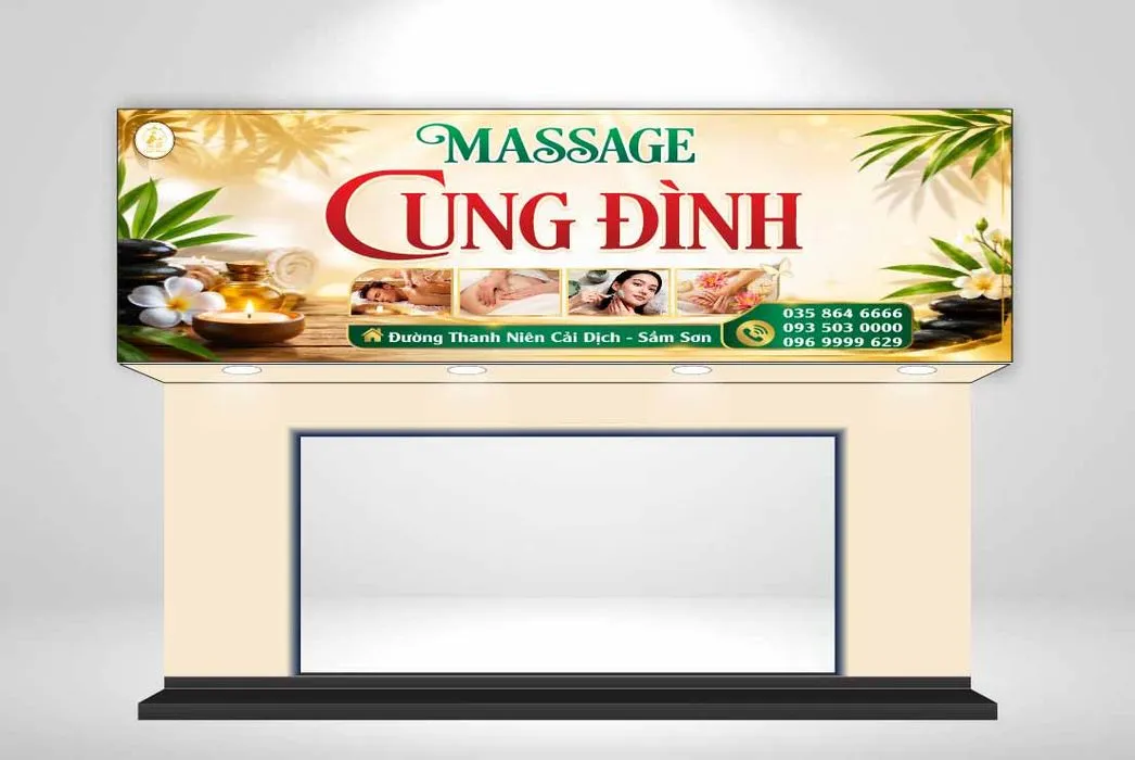 Biển Bảng Massage Cung Đình Đẹp CDR - Background Spa Thư Giãn