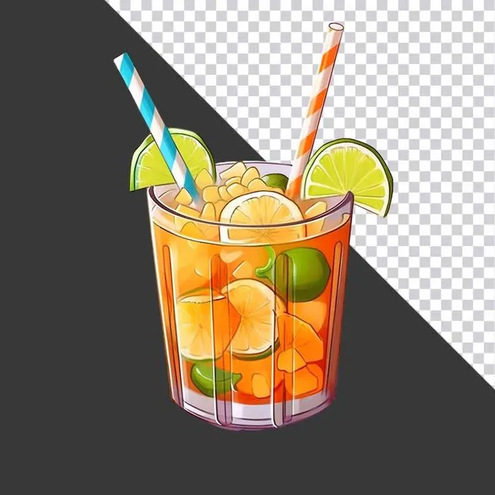 Ly Nước Trái Cây Nhiệt Đới Tươi Mát - Hình ảnh PNG Chất Lượng Cao