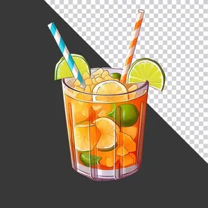 Ly Nước Trái Cây Nhiệt Đới Tươi Mát - Hình ảnh PNG Chất Lượng Cao