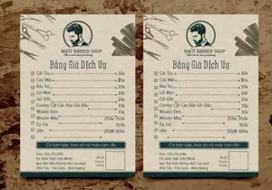 File Corel - Mẫu thiết kế bảng giá dịch vụ Nhớt Barber Shop