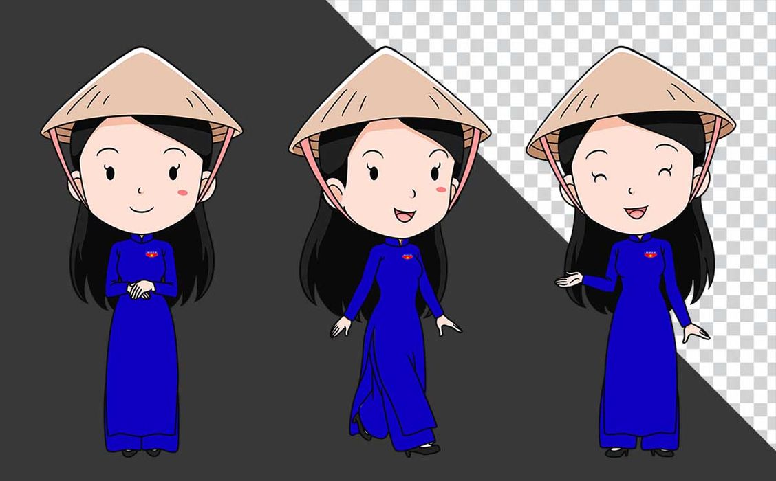 Nhân vật đoàn thanh niên Hồ Chí Minh file PNG mặc áo xanh - Mẫu số 13