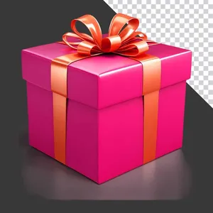 Hộp quà PNG màu hồng rực rỡ