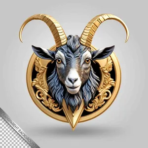 Đầu Dê Vàng Sang Trọng - File PSD Đa Lớp Sẵn Sàng Thiết Kế