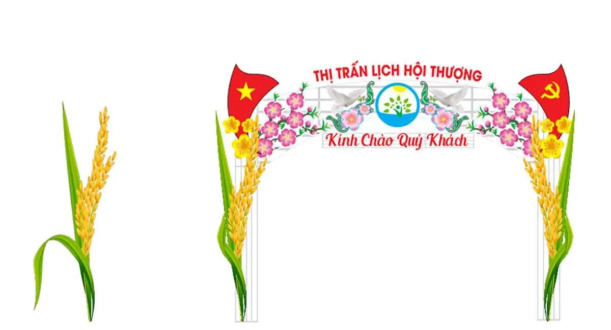 File Corel cổng chào thị trấn Lịch Hội Thượng kính chào quý khách