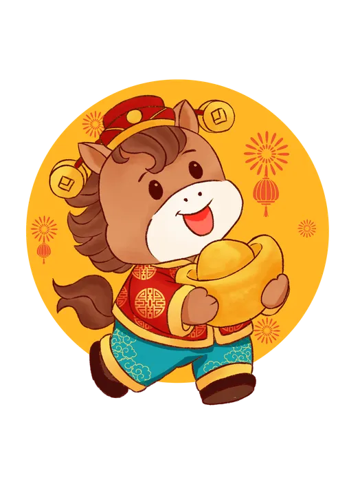 File PSD Ngựa ôm thỏi vàng