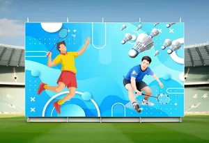 Phông Nền Thi Đấu Cầu Lông Hiện Đại – Thiết Kế Banner Giải Thể Thao Học Sinh File Corel