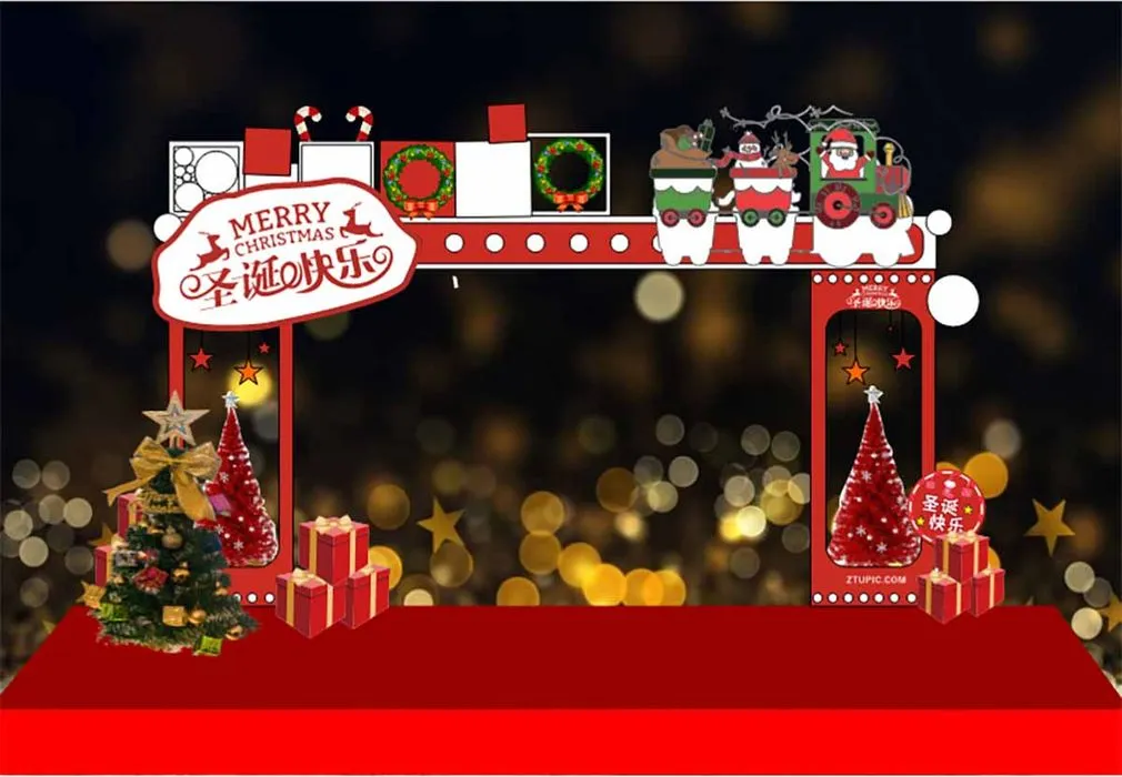 File Corel - Ông già Noel cưỡi xe trượt tuyết, Trăng lưỡi liềm và Cây thông.