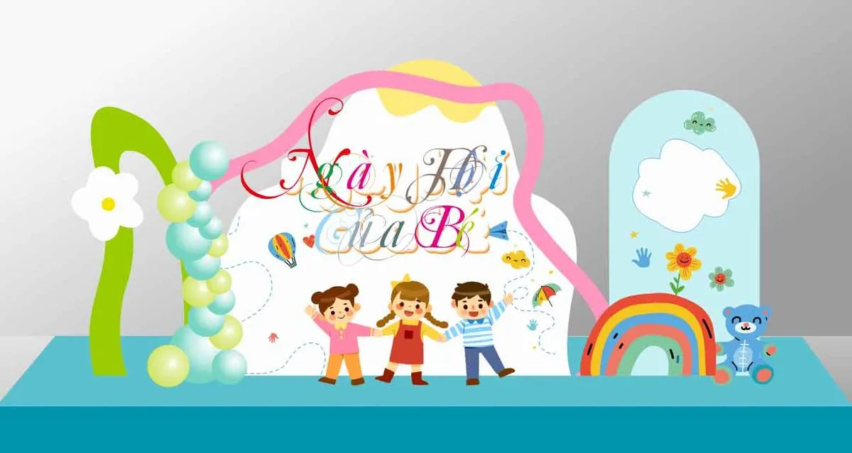 Backdrop Ngày Hội Trẻ Thơ Ngộ Nghĩnh - Thiết Kế Vector CDR