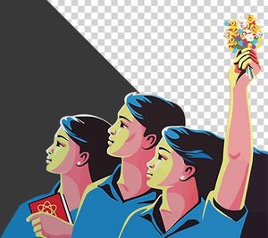 Ảnh thanh niên nam nữ đoàn Hồ Chí Minh  mặc áo xanh file PNG - Mẫu số 4