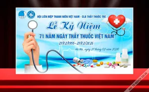 Backdrop Kỷ Niệm 71 Năm Ngày Thầy Thuốc Việt Nam 27/2/2026 - CDR