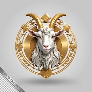 Đầu Dê Vàng 3D Sang Trọng - File PSD Đa Lớp Cao Cấp