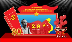 Thiết kế sân khấu Kỷ niệm 80 năm Cách mạng Tháng Tám và Quốc khánh 2/9 - File Corel