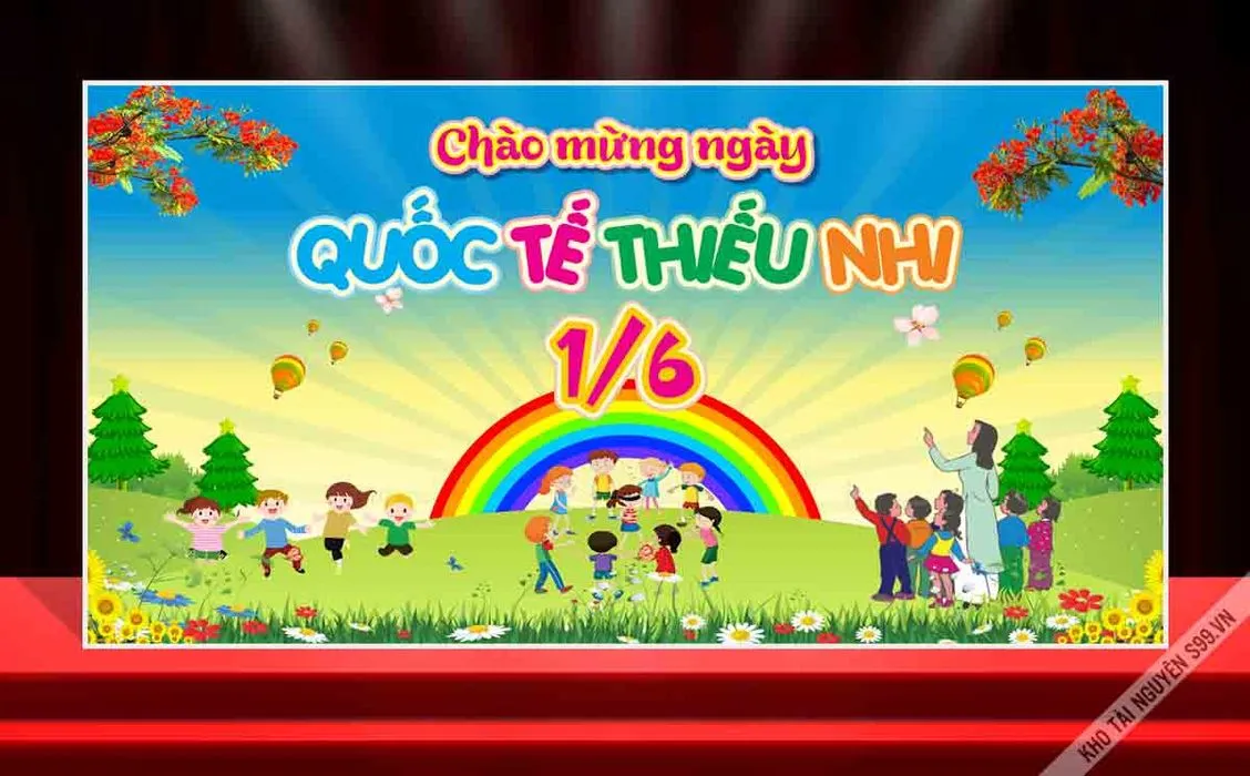Backdrop Chúc Mừng Quốc Tế Thiếu Nhi 1/6 – File CDR Sẵn Sàng In Ấn