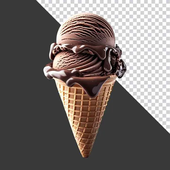 Kem Chocolate Ốc Quế PNG Chất Lượng Cao cho Thiết Kế Đồ Họa