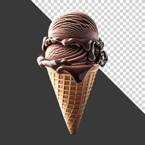 Kem Chocolate Ốc Quế PNG Chất Lượng Cao cho Thiết Kế Đồ Họa