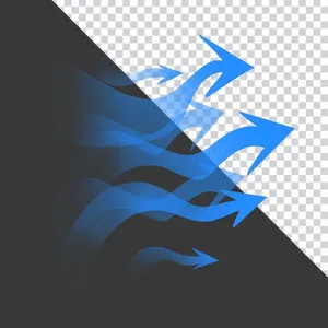Chùm mũi tên mầu xanh cách điệu File PNG