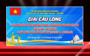Backdrop Cầu Lông Kỷ Niệm 80 Năm QĐNDVN & 35 Năm Ngày Quốc Phòng