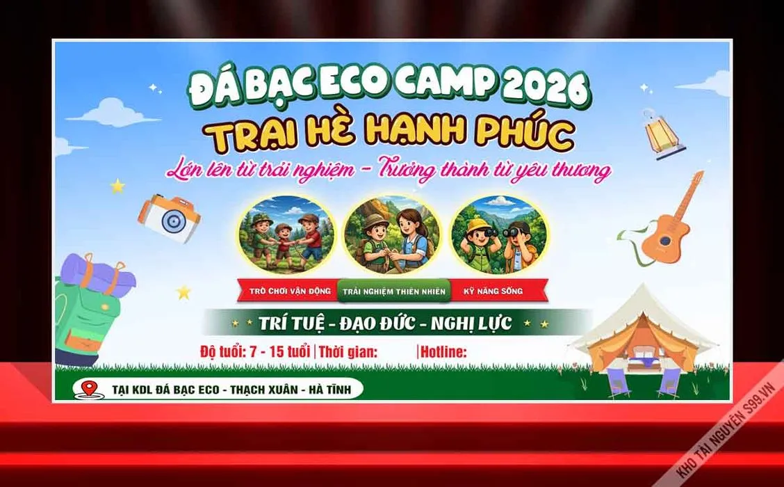 Backdrop Trại Hè Hạnh Phúc 2026 