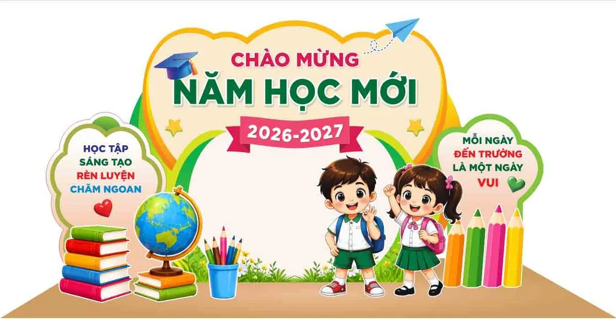 Mẫu thiết kế trang trí chào mừng năm học mới 2026 - 2027 - file Corel