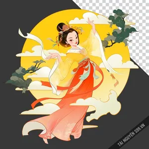 Chị Hằng múa lụa rực rỡ nhiều màu sắc file PNG