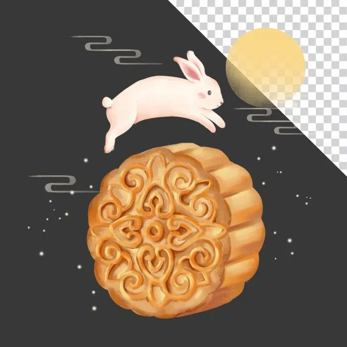 Bánh trung thu truyền thống nhân thập cẩm thơm ngon - File PNG không nề