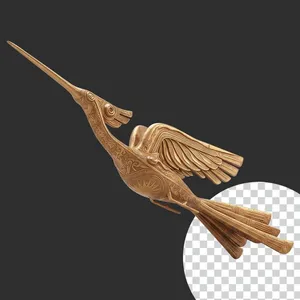 Hình ảnh chim lạc PNG 3D chất lượng cao màu vàng gold họa tiết hoa văn trống đồng Việt Nam - File số 2