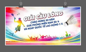 Background phông nền giải cầu lông chào mừng 50 năm giải phong miền nam file corel