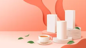 Thiết kế Banner PSD sản phẩm trà và hộp đựng sang trọng