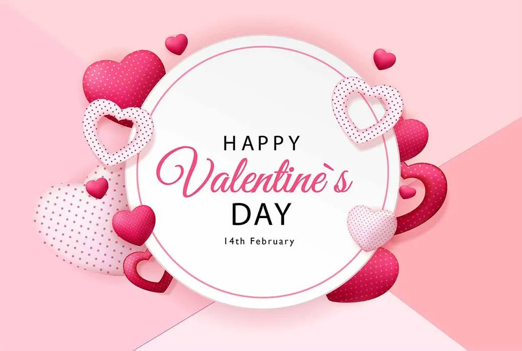Thiết Kế Valentine’s Day Trái Tim Hồng Dễ Thương File EPS