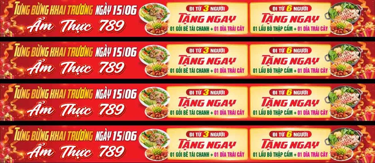 Banner Khai Trương Ẩm Thực 789 – Ưu Đãi Hấp Dẫn (File CDR)