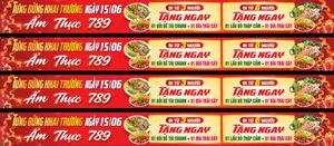 Banner Khai Trương Ẩm Thực 789 – Ưu Đãi Hấp Dẫn (File CDR)