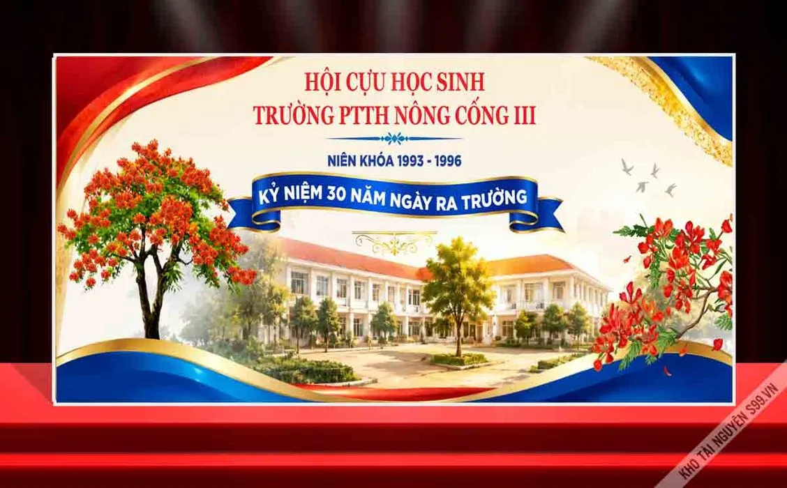 File Corel - Mẫu thiết kế phông nền kỷ niệm 30 năm ngày ra trường