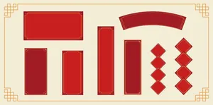 Câu đối Tết Vector khung đỏ vàng