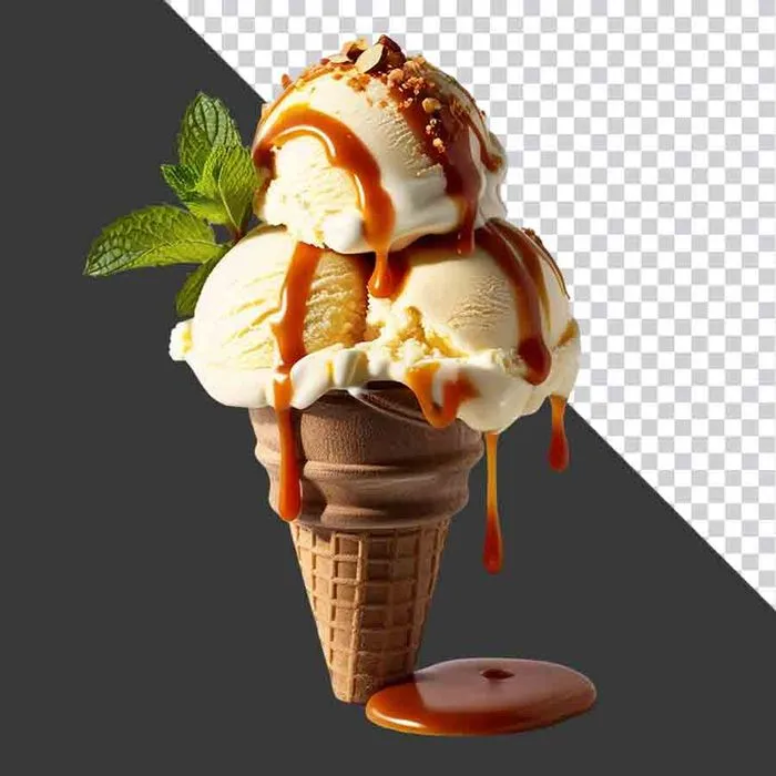 Kem Ốc Quế Vanilla Caramel PNG - Chất Lượng Cao cho Thiết Kế Đồ Họa