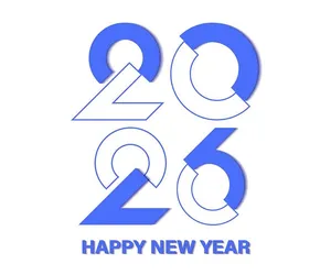 Sáng tạo chữ số 2026 xanh dương hiện đại File vector