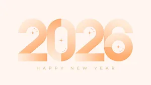 File Vector số 2026 gradient cam ánh sáng chúc mừng năm mới