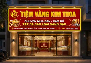 Mẫu thiết kế bảng hiệu tiệm vàng Kim Thoa File Corel