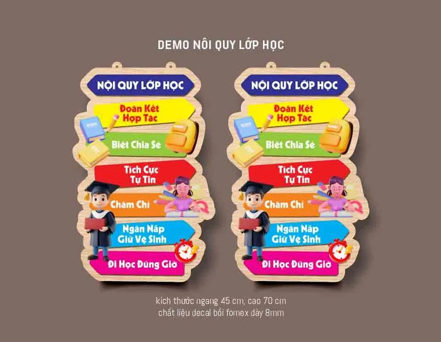 File Corel - Mẫu thiết kế bảng nội quy lớp học đáng yêu và sinh động