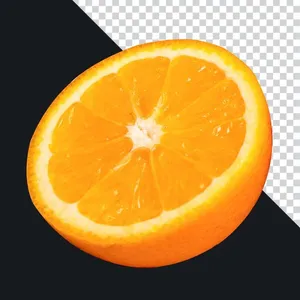 Nửa quả cam chín vàng mọng nước File PNG