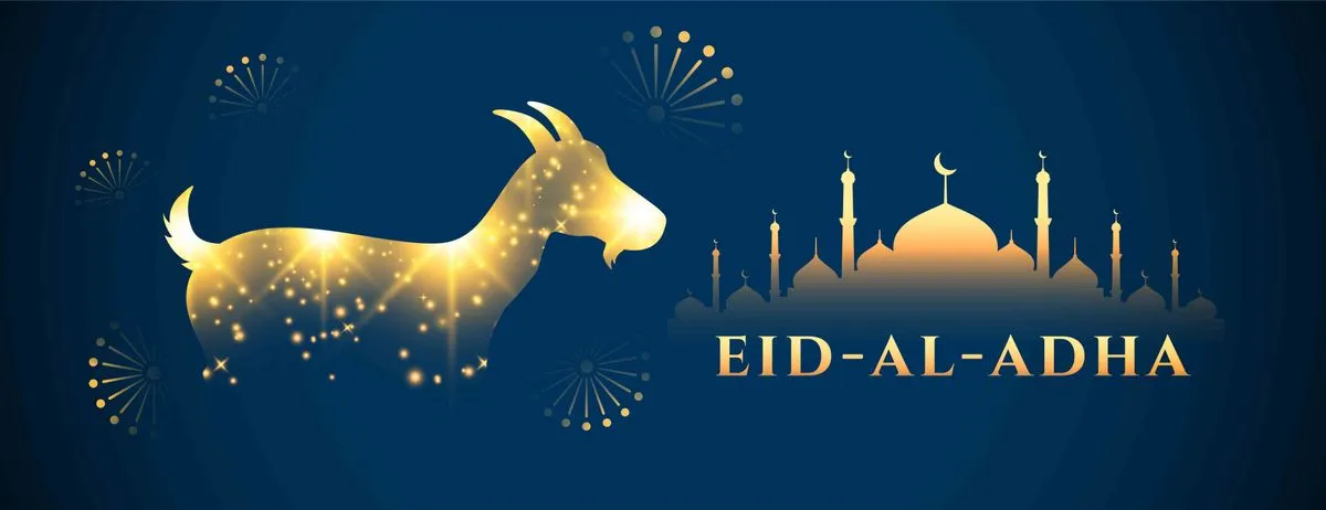 Hình Ảnh Minh Họa Con Dê Vàng Lấp Lánh Cho Eid al-Adha