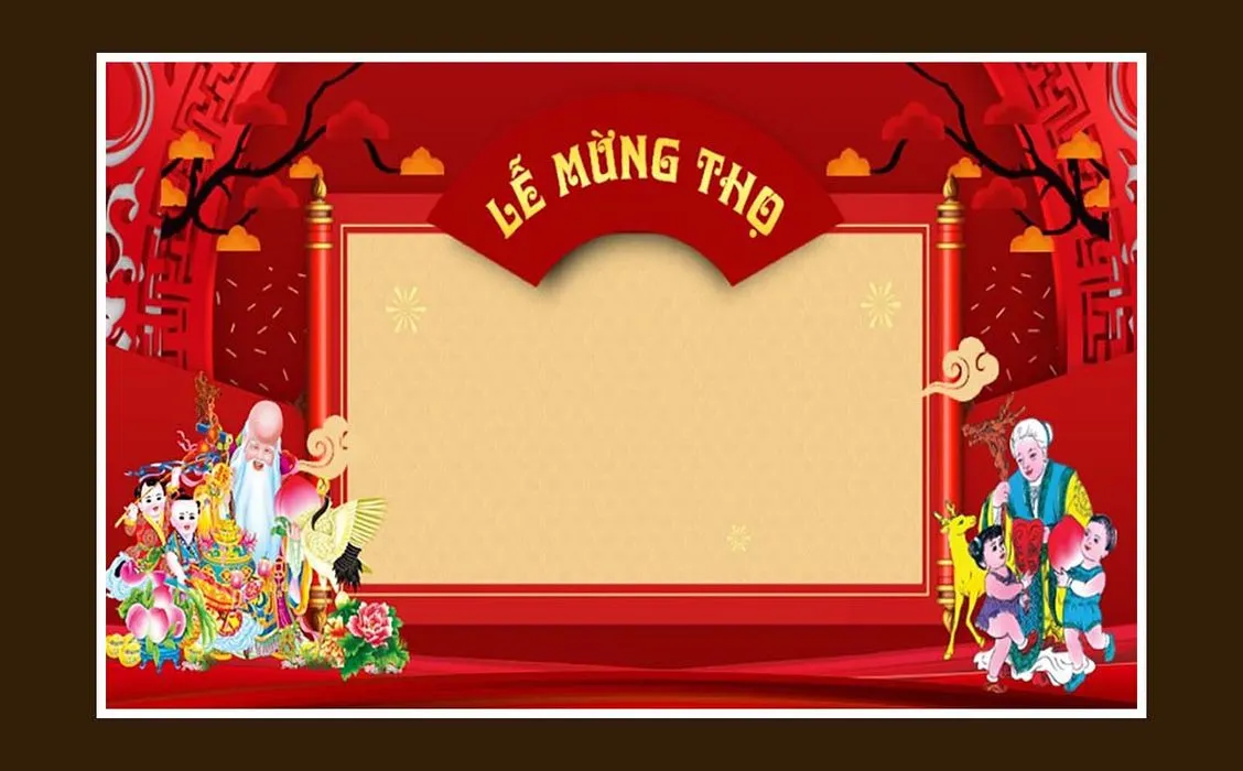 Phông Nền Lễ Mừng Thọ Đẹp File Corel CDR Nền Đỏ Truyền Thống