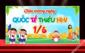 Backdrop Chào Mừng Quốc Tế Thiếu Nhi 1/6 Vector CDR Đáng Yêu