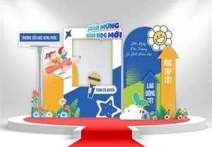 File Corel chào mừng năm học mới trường tiểu học Hưng Phúc phong cách hiện đại