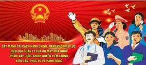 Mẫu thiết kế pano tuyên truyền cải cách hành chính nâng cao hiệu lực quản lý nhà nước file Corel