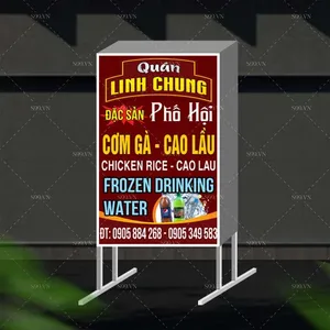 Biển hộp quán ăn Linh Chung cơm gà cao lầu file Corel