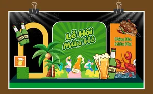 Sân khấu check in chụp ảnh bãi biển vui hè cùng bé file corel