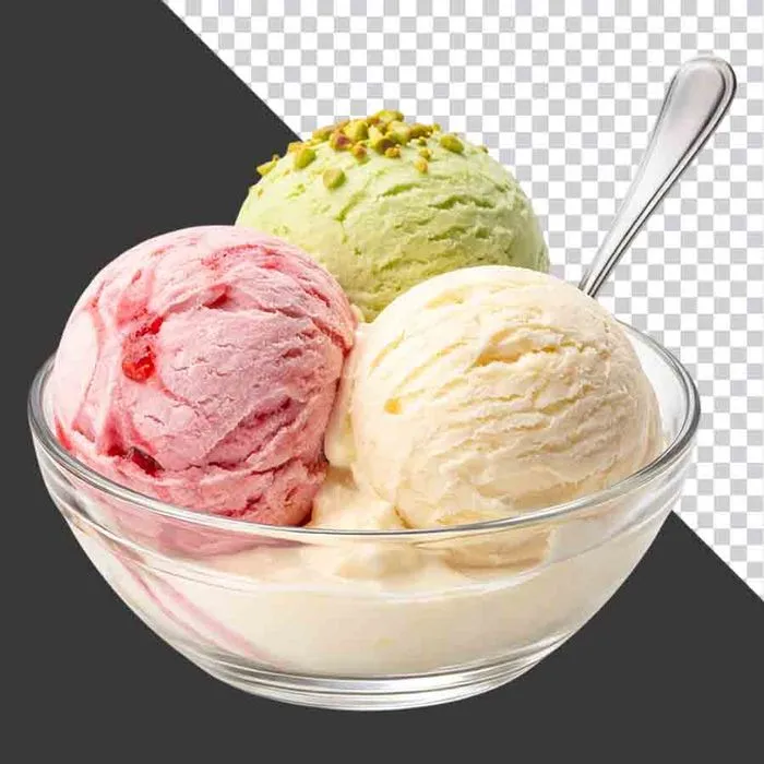 Bát Kem Ba Viên Hấp Dẫn - PNG Chất Lượng Cao cho Thiết Kế Đồ Họa