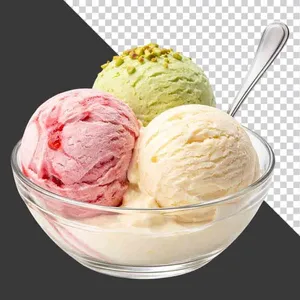 Bát Kem Ba Viên Hấp Dẫn - PNG Chất Lượng Cao cho Thiết Kế Đồ Họa