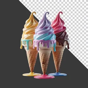 Kem Ốc Quế Đa Sắc – File PNG Chất Lượng Cao cho Thiết Kế